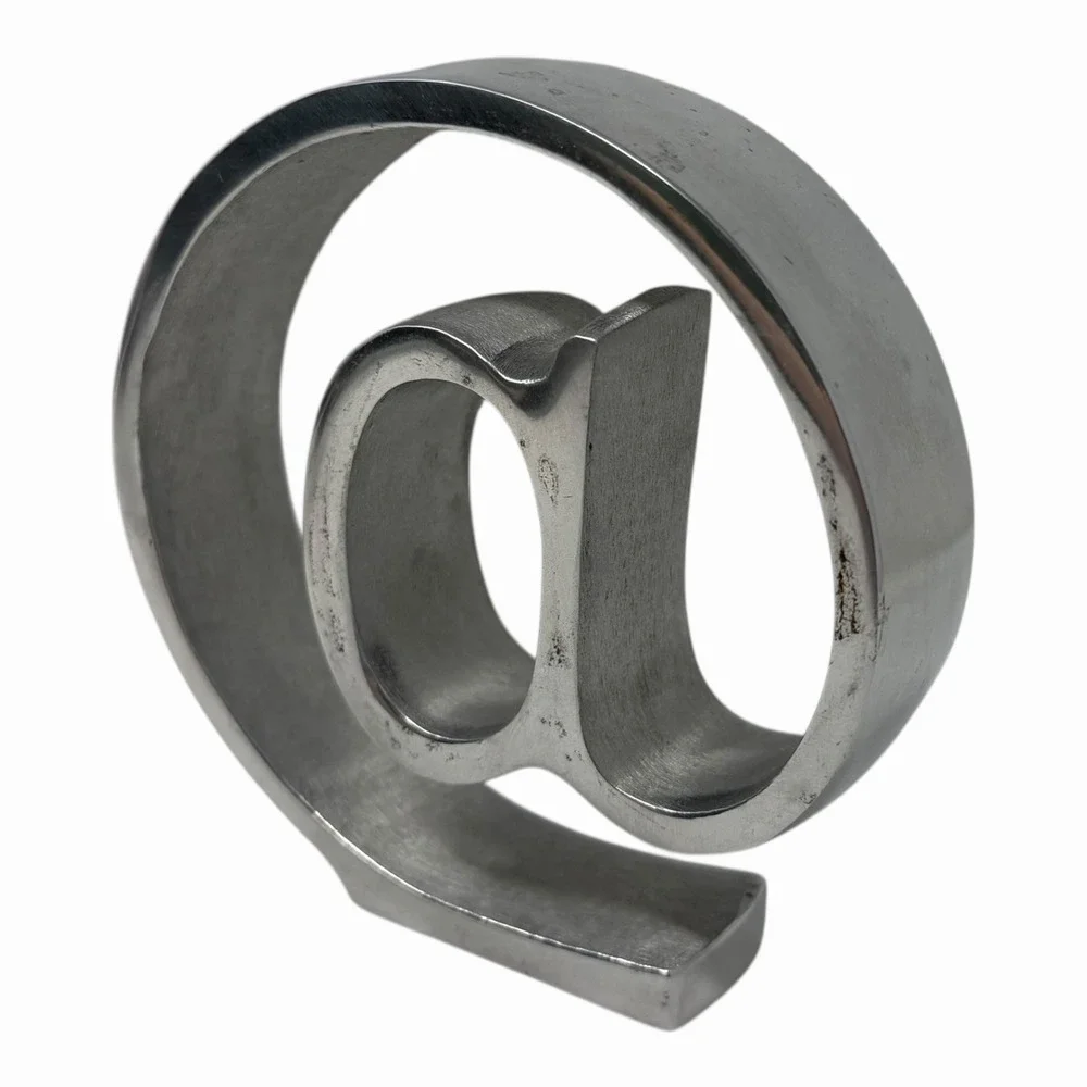 Metal At Sign - Paper Weight - Silver - @ -‎ 3.25 x 3.25